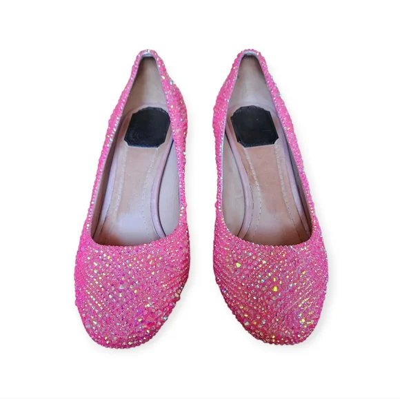 Dior Custom Hot Pink Crystal Rhinestone Strass Heels Size 37.5 - Picture 9 of 11
